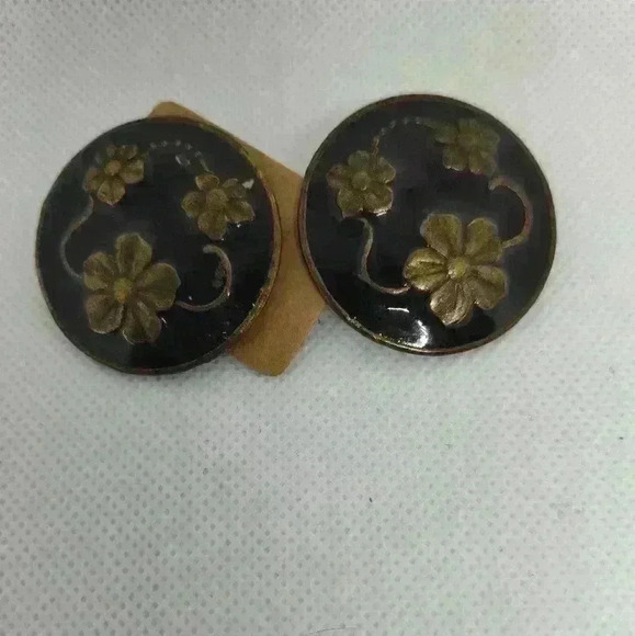 Vintage floral statement earrings - Picture 1 of 2